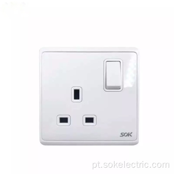 1 Gang 13A Branco BS Plug Socket verificado por CE CB tomada elétrica